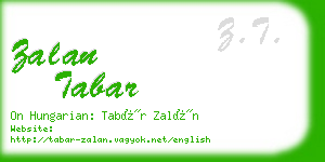 zalan tabar business card